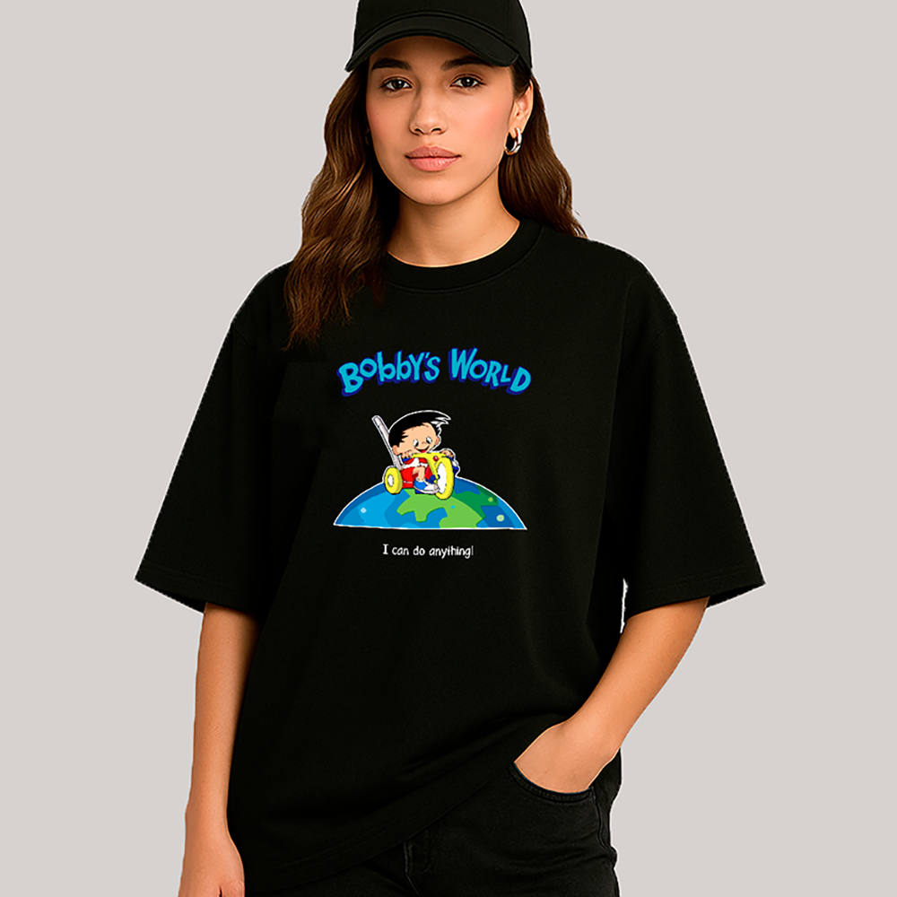 Camiseta Desenho Retrô Vintage Nostalgia Anos 90 Estilo Tumblr Divertida Bobby Algodão Oversized