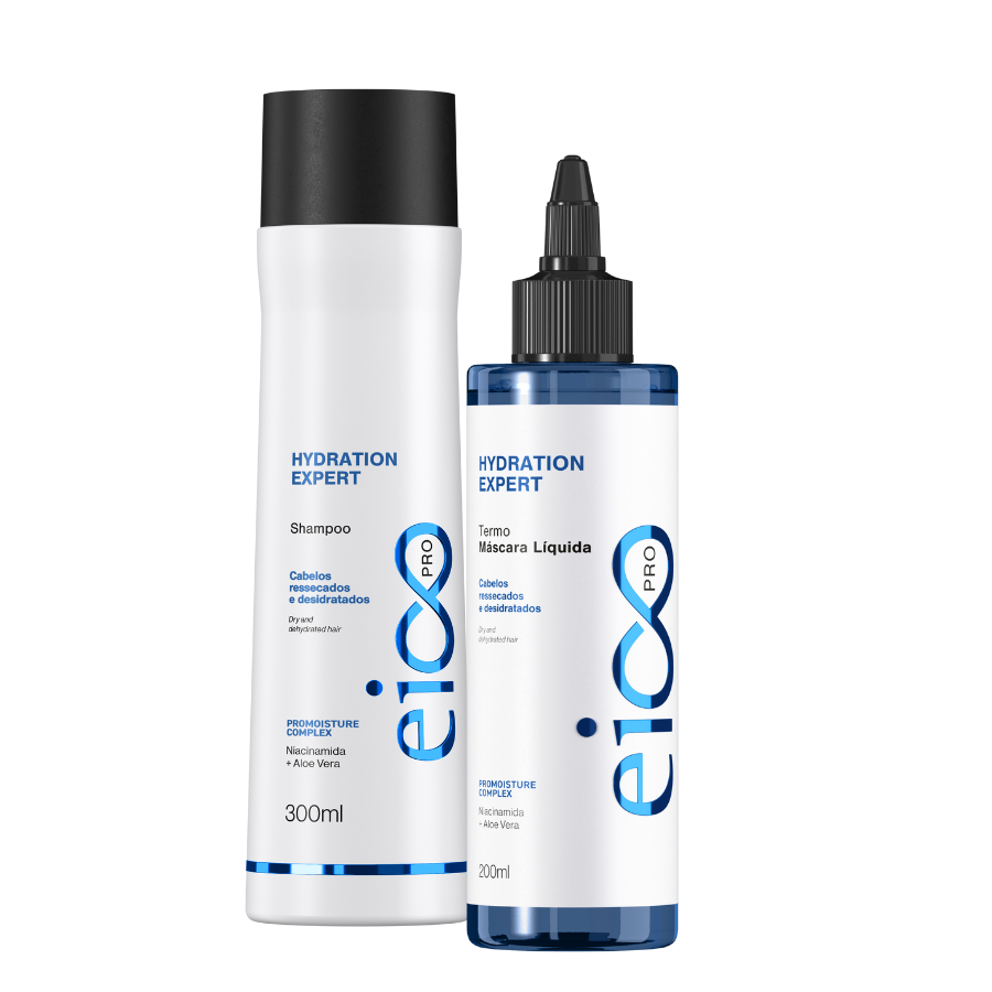 Eico Pro Shampoo Sem Sal Dia a Dia Hydration e Máscara Líquida Hidratação Termo Protetor 200ml em Oferta na Shopee