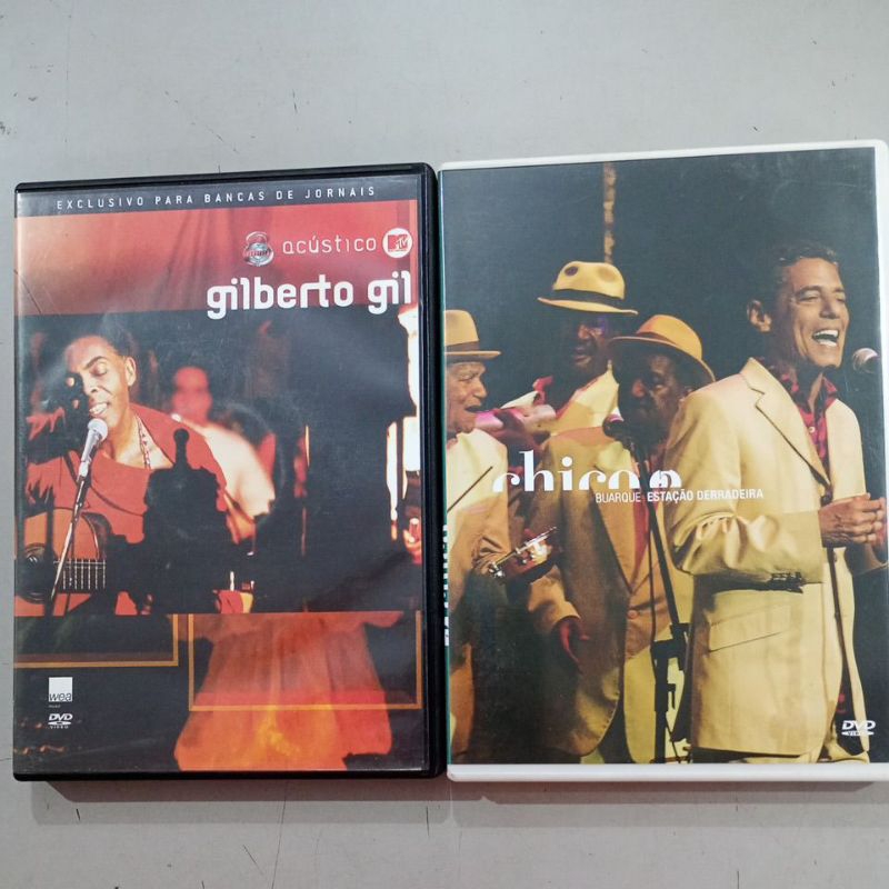 DVD GILBERTO GIL ACÚSTICO MTV E DVD CHICO BUARQUE ESTAÇÃO DERRADEIRA