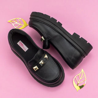 Sapato Mocassim Tratorado Infantil Menina Glady Preto Off White Dourado Confortável e Macio Novidade em Oferta na Shopee