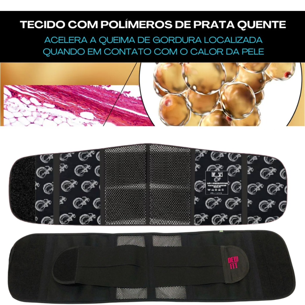 Cinta faixa - modeladora alta compressão 10 talas abdominal infra-vermelho interfit Unissex