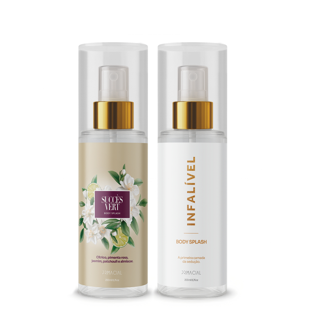 KIT BODY SPLASH FEMININO SUCCES VERT + INFALIVEL 200ML - PRIMACIAL PERFUME CITRICO FLORAL em Oferta na Shopee