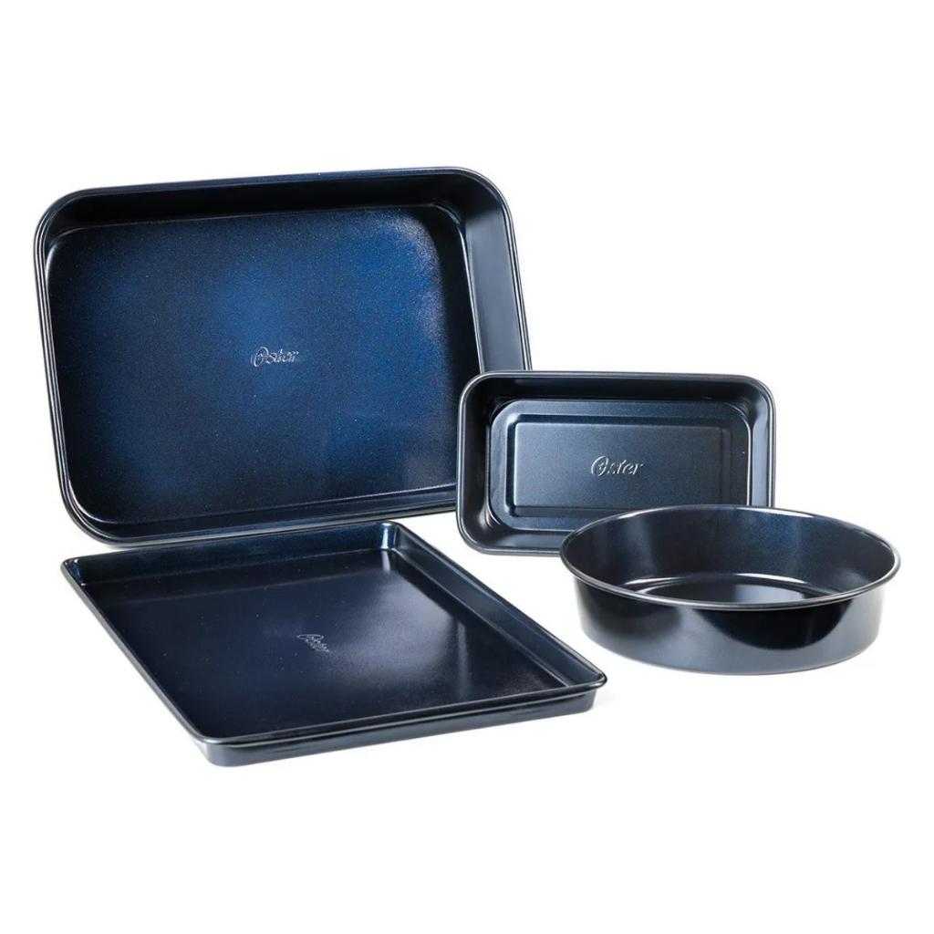 Conjunto De Assadeiras 4 Pçs Aço Carbono Baker's Blue Oster Cor Azul-escuro