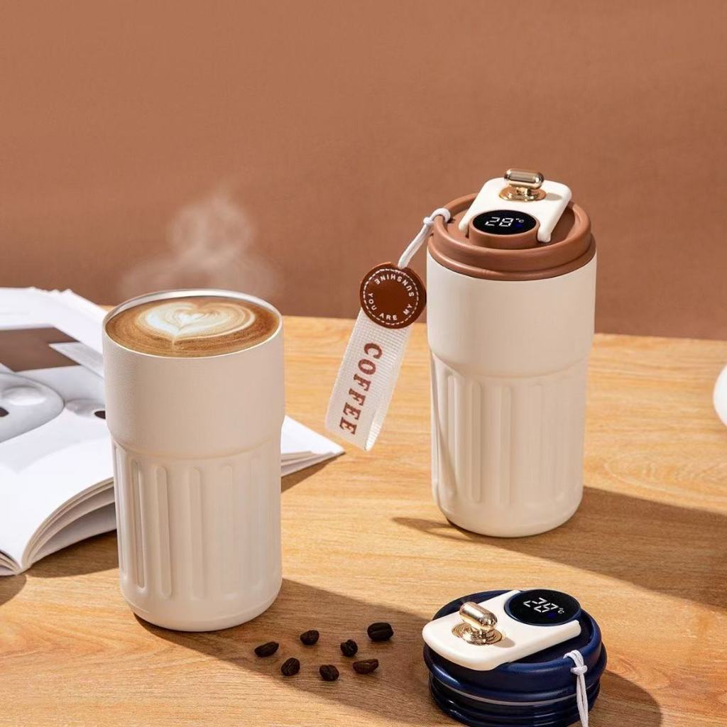 Garrafa Térmica 420ml com Display de Temperatura - Copo Café de Aço Inoxidável Portátil para Viagem