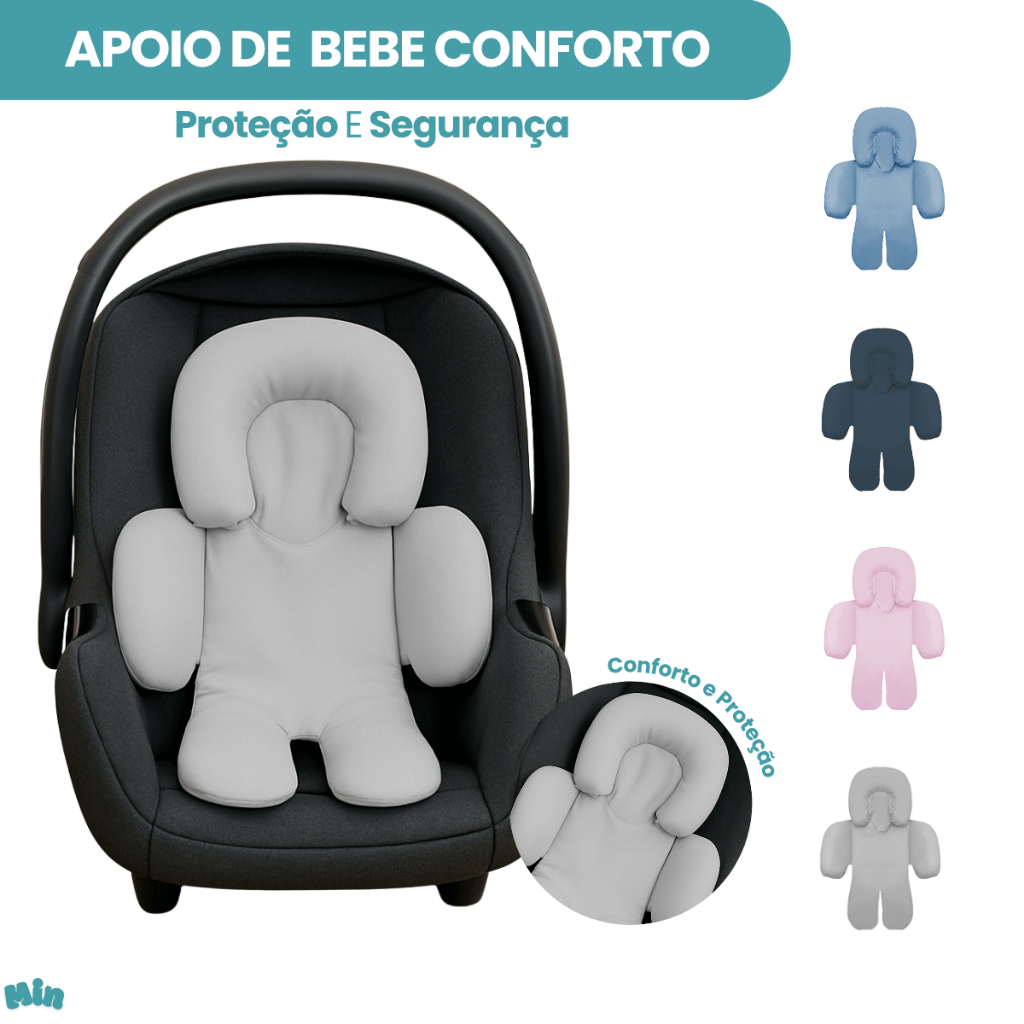 Imagem Colchonete Apoio Redutor Almofada Para Bebe Conforto Carrinho Menina Menino