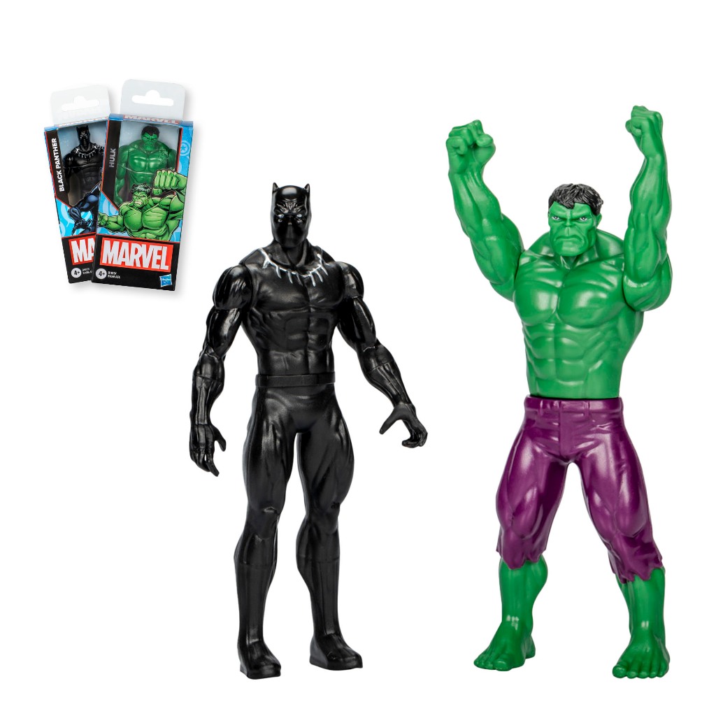 Kit 2 Bonecos Marvel Vingadores Clássicos Pantera Negra & Hulk 15cm - Hasbro B1686 - Hobbies & Collections
