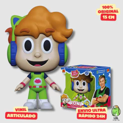 Boneco Vinil Gato Galático Gamer Articulado Youtuber 15cm Algazarra