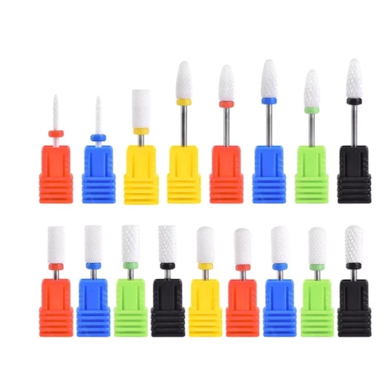 Kit 3 Brocas Cerâmica Profissional Unhas Gel Fibra Acrigel em Oferta na Shopee