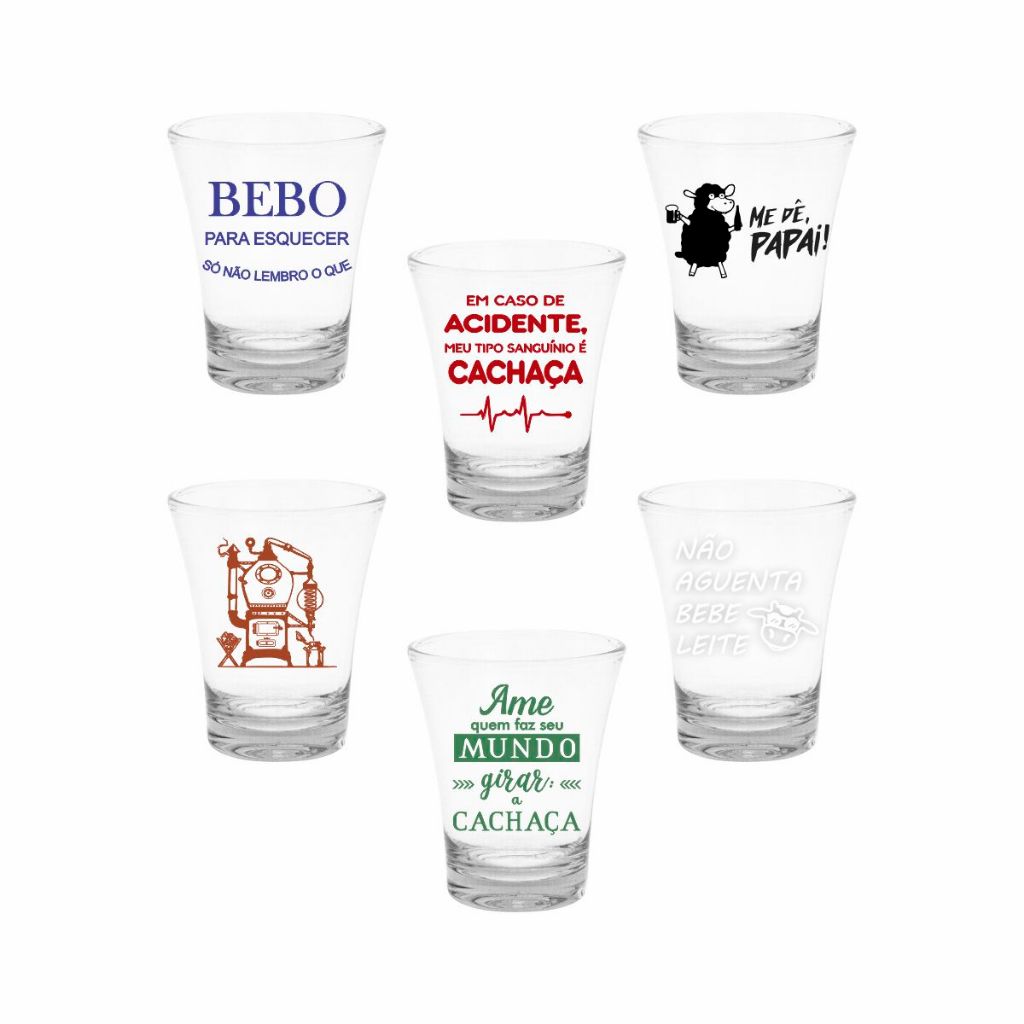 Kit 12 Copos Dose 50ml Acrilico Tequila Shot Cachaça Boteco personalizados TEMA pinga  - Aloha em Oferta na Shopee