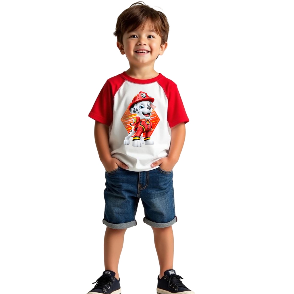 Conjunto Infantil Fantasia Patrulha Canina Camiseta C/ Bermuda