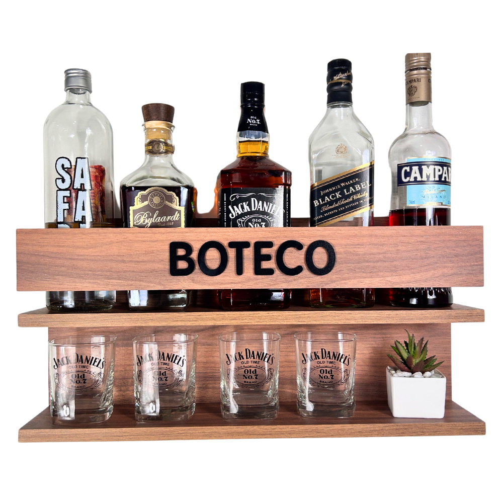 Barzinho para Sala Barzinho de Parede - Boteco -  Imbuia