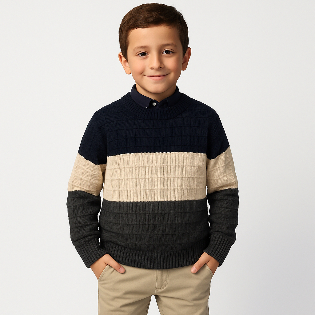 Sueter Infantil Masculino De Lã Tendência Inverno Quentinho