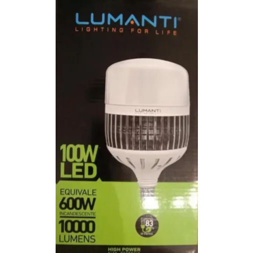 Lâmpada Bulbo Alta Potência Led 100w E27  10000 Lúmens - LUMANTI