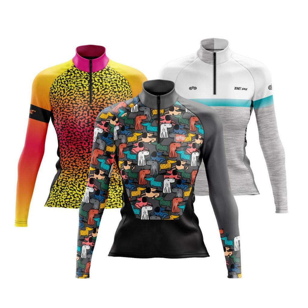 Camisa Camiseta Ciclismo Manga Longa Feminina MTB  UV Roupa Inverno Pedal Pedalar Bike em Oferta na Shopee