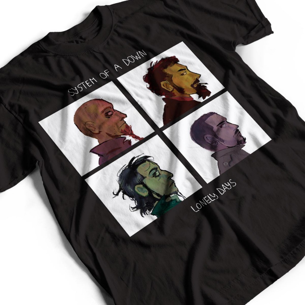 Camisa System of a Down Gorillaz Camiseta Banda Metal Unissex 100% Algodão em Premium