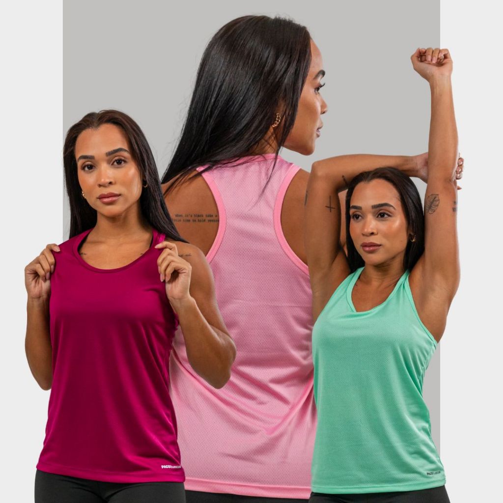 Regata Nadador Feminina Academia Camiseta DryFit com Microfuros para Musculação caminhadas e Treinos em Oferta na Shopee