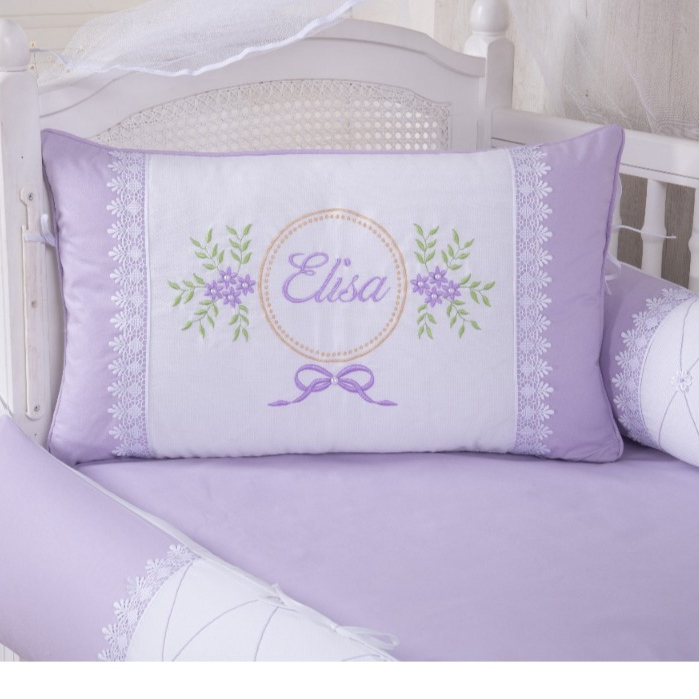 KIT PARA BERÇO PADRÃO AMERICANO-416-PERSONALIZAMOS COM NOME DO SEU BEBÊ-COM SAIA BRANCA-VÁRIAS CORES em Oferta na Shopee