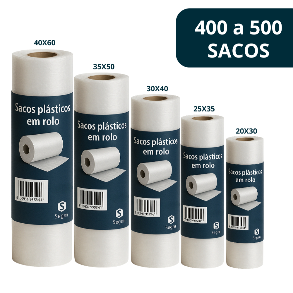 Rolo plástico Bobina Picotada Saco Transparente Super mercado 400 a 500 sacos em Oferta na Shopee