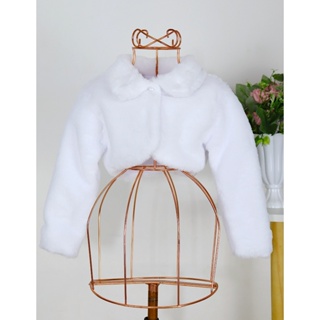 Bolero Infantil Super Quentinho de Frio Pelúcia Branco Social Inverno Batizado 1 A 12 Anos em Oferta na Shopee
