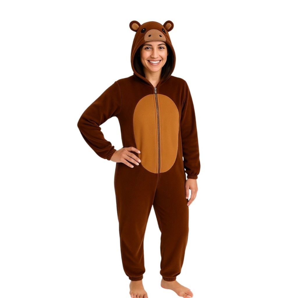 Macacão Pijama Capivara Kigurumi – Fantasia Fofa Infantil e Adulto