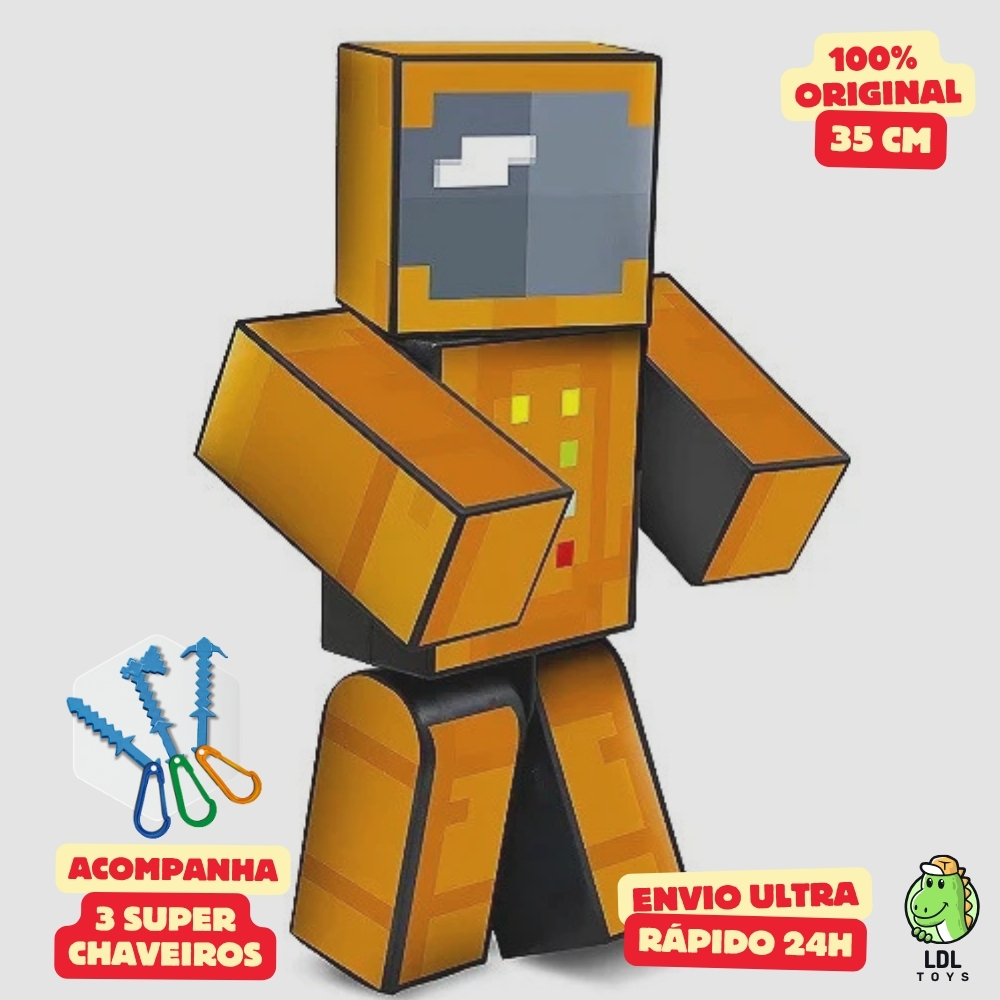 Boneco Zoom 35cm Articulado Acompanha 3 Chaveiros Youtuber Original Algazarra em Oferta na Shopee