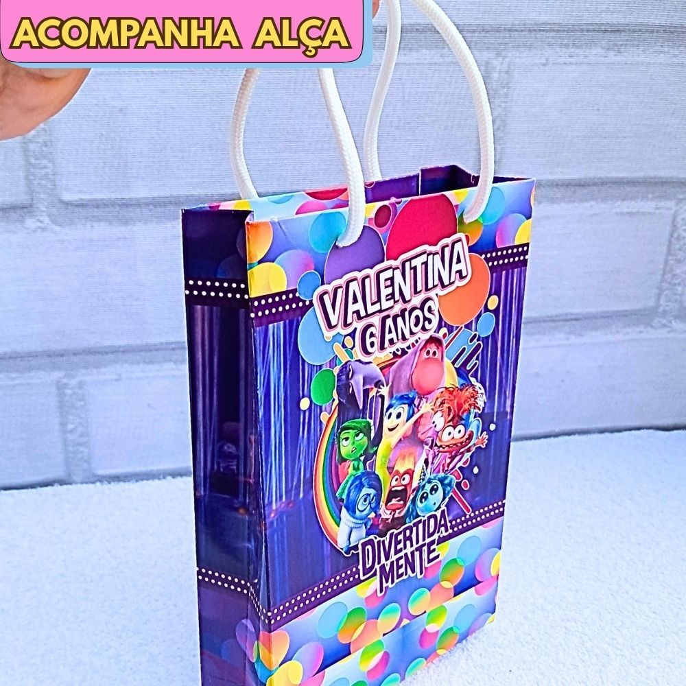 20 Sacolinha Personalizada DIVERTIDAMENTE - JÁ VAI MONTADA lembrancinha aniversário