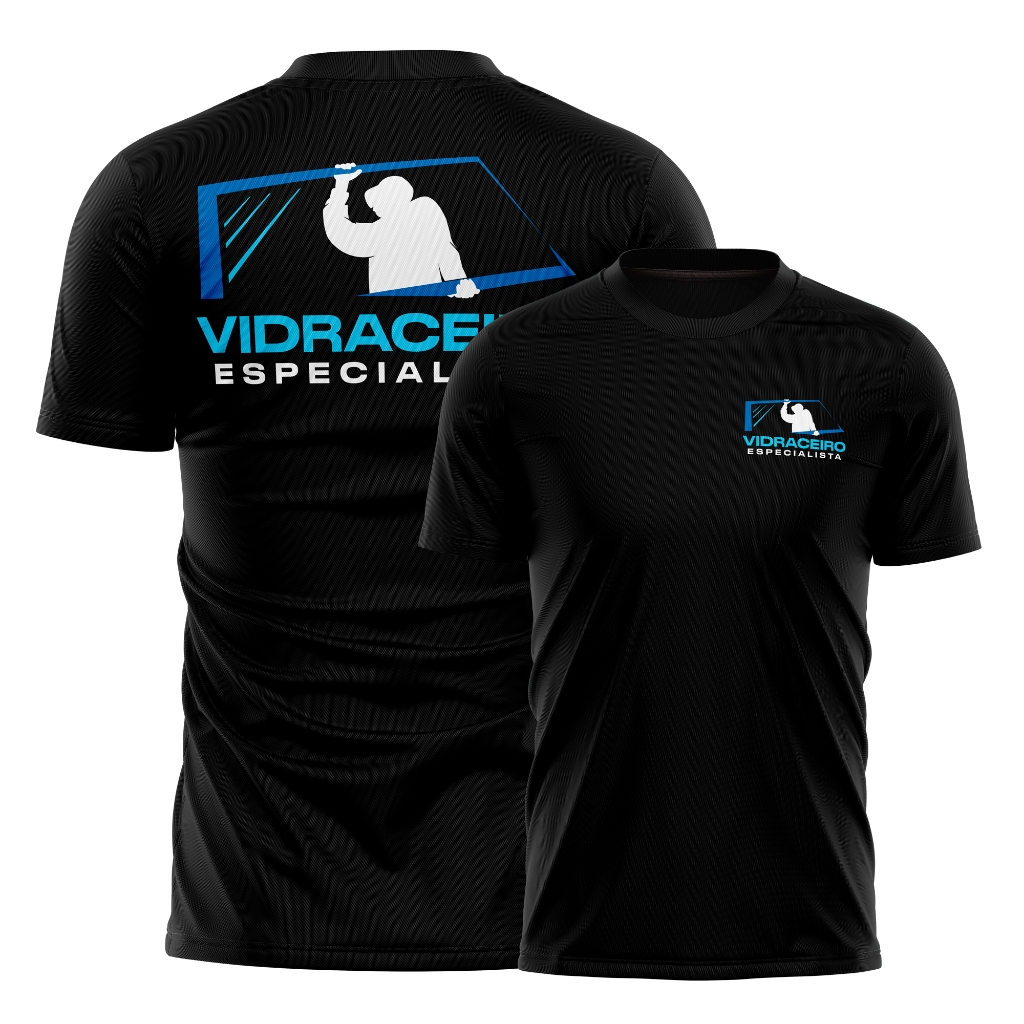 Camiseta Vidraceiro Profissional Uniforme Trabalho Dry Fit Confortável Masculina Qualidade