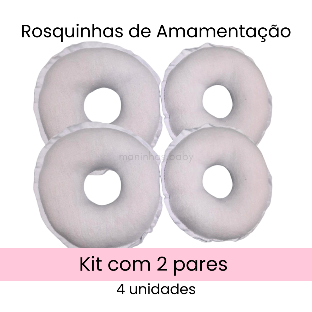 Rosquinhas para Amamentação Lavável Macia - Kit 2 pares 4 unidades