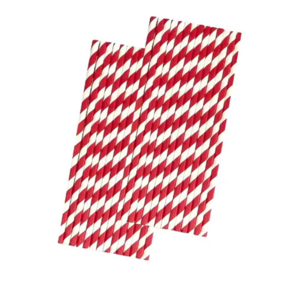 50 Canudos Papel Biodegradável Listrado / Liso pacote fechado com 25 unidades em Oferta na Shopee