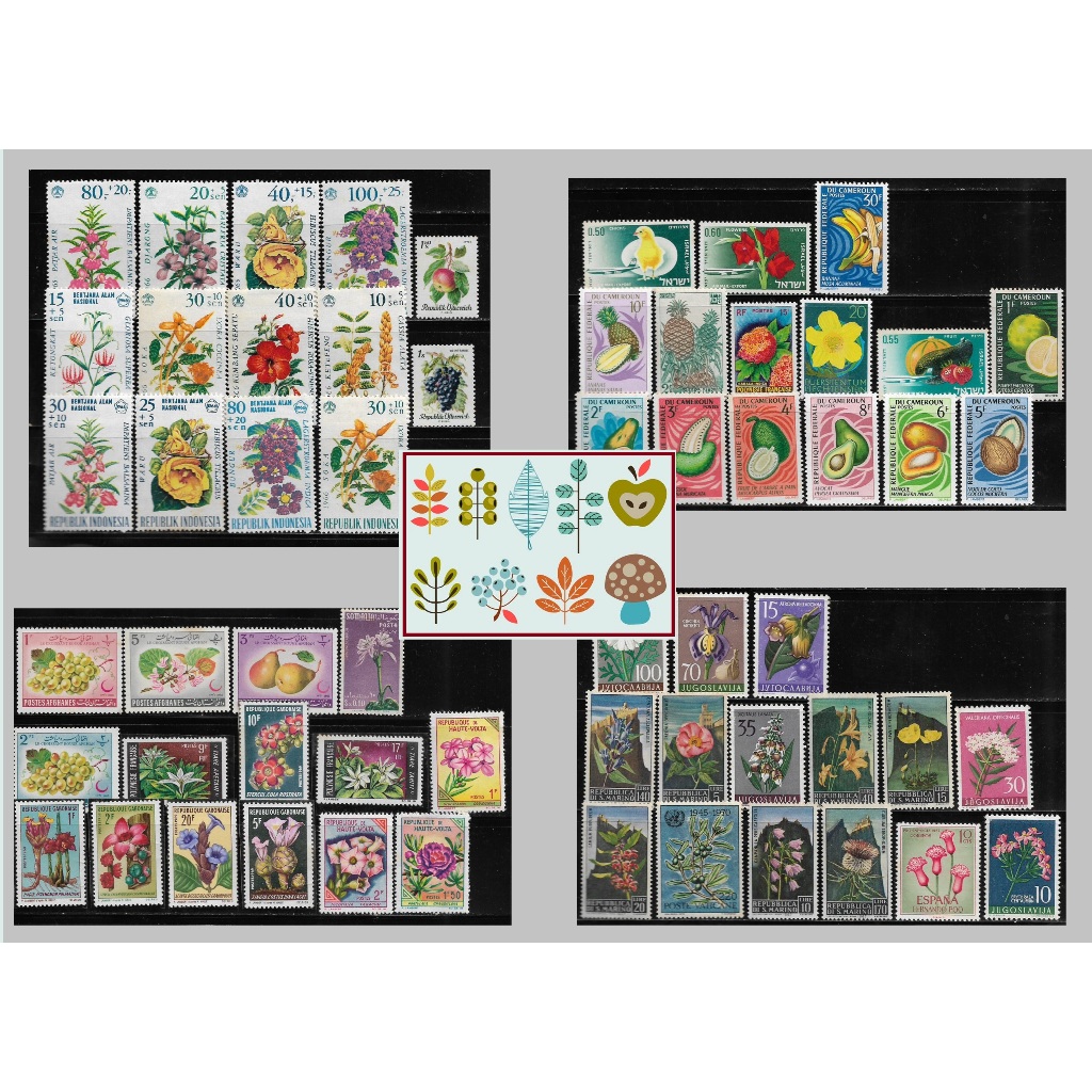 Seleção Selos de Coleção - FLORA - 15 peças - Escolha o lote