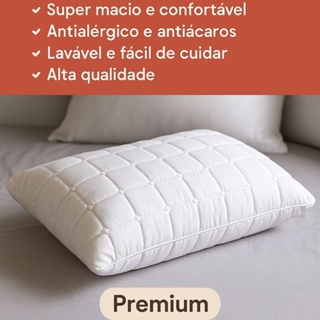 kit 3 travesseiros antialérgico e antibacteriano em Oferta na Shopee