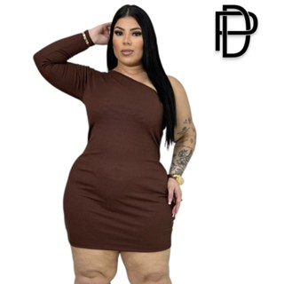 DRAPA PLUS - VESTIDO CAROL  TUBINHO 1 MANGA PLUS SIZE em Oferta na Shopee