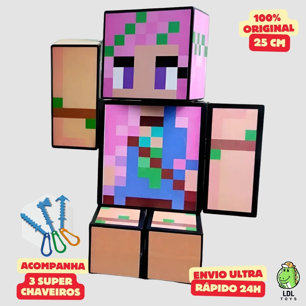 Boneco Cup Cake 25cm Articulado Acompanha 3 Chaveiros Youtuber Streamer Original Algazarra em Oferta na Shopee