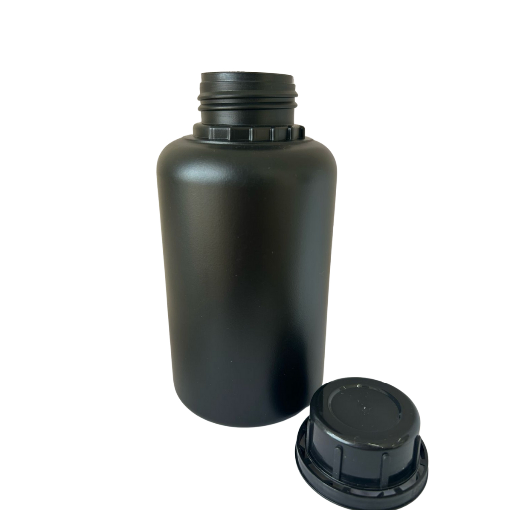 Kit 5 Frascos Plásticos Agro Pead Preto 500ml C/ Tampa R42
