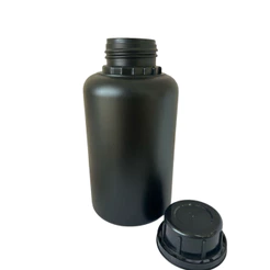 Kit 5 Frascos Plásticos Agro Pead Preto 500ml C/ Tampa R42