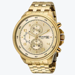 Relógio Seculus Masculino Dourado Chronograph Prova D'água 44060GPSVDA1