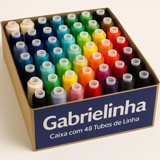 Kit com 48 Tubos de Linha Gabrielinha – 100% Poliéster • Cores Variadas • Alta Resistência em Oferta na Shopee