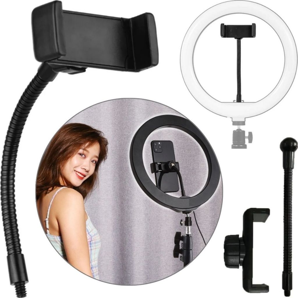 Encaixe Suporte Com Haste Flexível Para Celular Rosca 1/4 Para Ring Light Luz Selfie