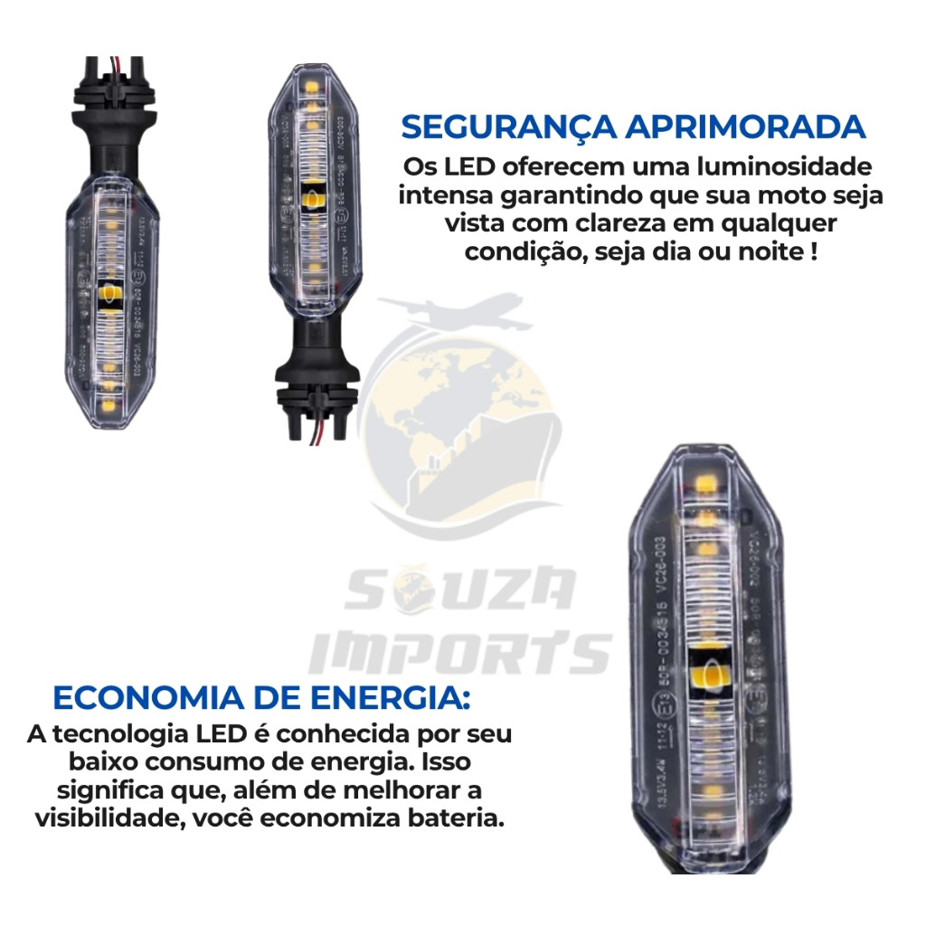 Pisca LED Cb250f Twister 2019 Sequencial Par + Kit 4 Fan 160 Titan 150 Bros 160 Xre 300 Universal · foto 2