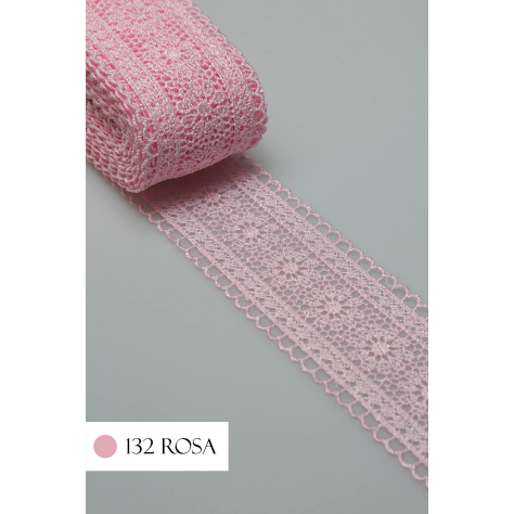 Renda Guipir CHL-419 Entremeio 4.0 Cm - Rolo C/13.7 Metros Cor:Rosa-Bebe