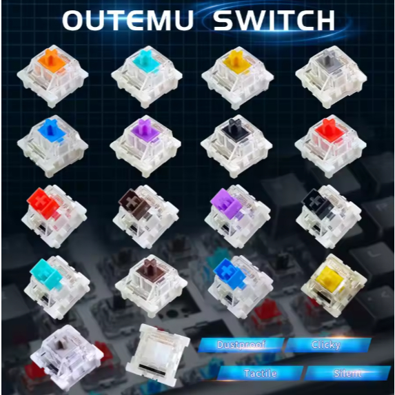 Botão Switch Outemu MK2 Para Teclado Mecânico - Outemu Brown / Red / Blue - Switch