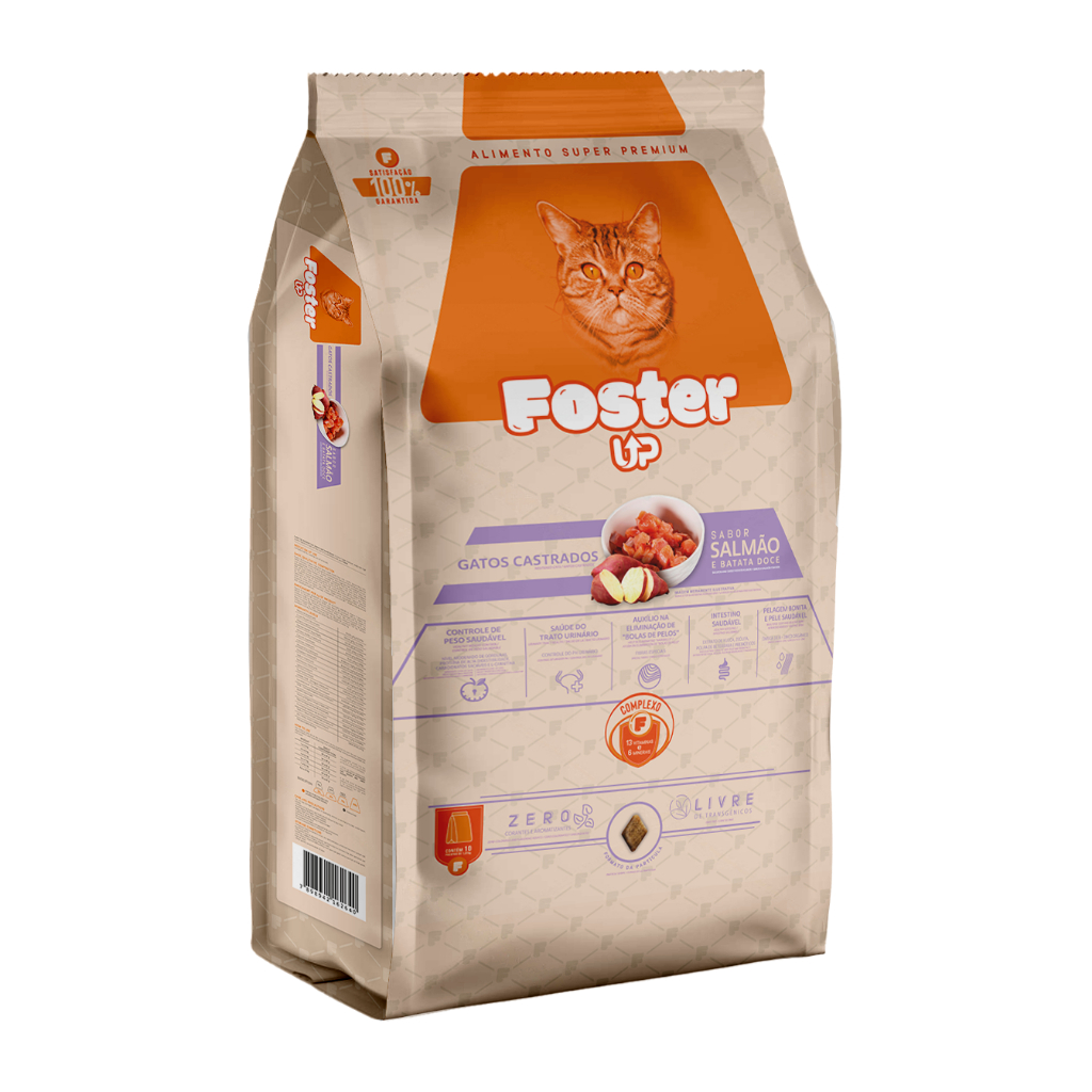 Ração Foster Up Super Premium Gato Castrado Salmão 10,1 kg