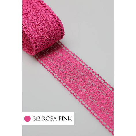 Renda Guipir CHL-419 Entremeio 4.0 Cm - Rolo C/13.7 Metros Cor:Pink
