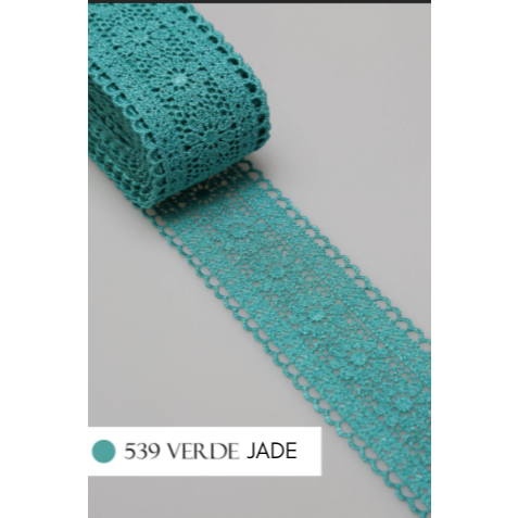 Renda Guipir CHL-419 Entremeio 4.0 Cm - Rolo C/13.7 Metros Cor:Verde-Jade