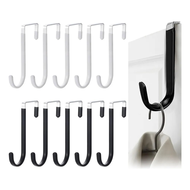 Gancho de Porta Metálico Emborrachado - Suporte Tipo Cabide Organizador Para Quarto e Banheiro em Oferta na Shopee