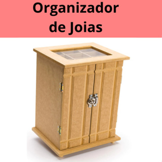 Organizador de  Joias , Bijuterias Armarinho Organizador, com 4 Gavetas, Cômoda ,Biju Em  MDF Cores crua em Oferta na Shopee