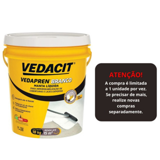 Manta Líquida Acrílica Vedacit  Vedapren Branco 18kg em Oferta na Shopee