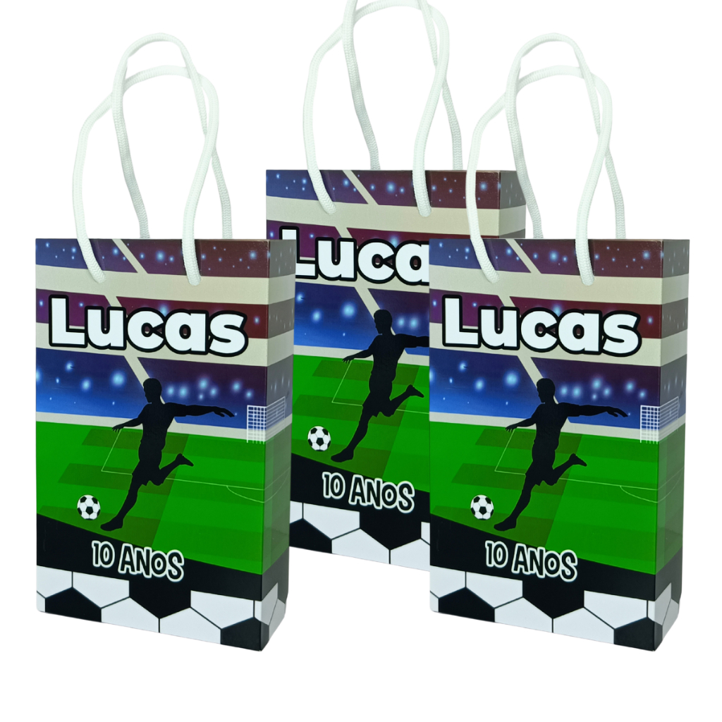 Sacolinha Personalizada FUTEBOL Aniversário PEGUE E MONTE Lembrancinha