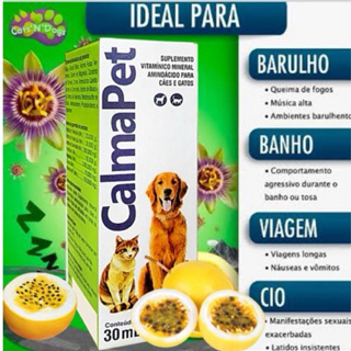 Calmante e Tranquilizante Calmapet 30ml Calmante Natural Para Cães E Gatos - Acalma e Relaxa. em Oferta na Shopee