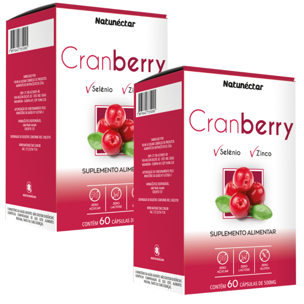 KIT 2 Cranberry + Selênio + Zinco + Vitamina C 500mg 60 Cápsulas em Oferta na Shopee